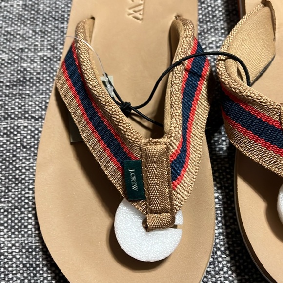NWT J Crew Striped Flip Flops - Picture 4 of 9